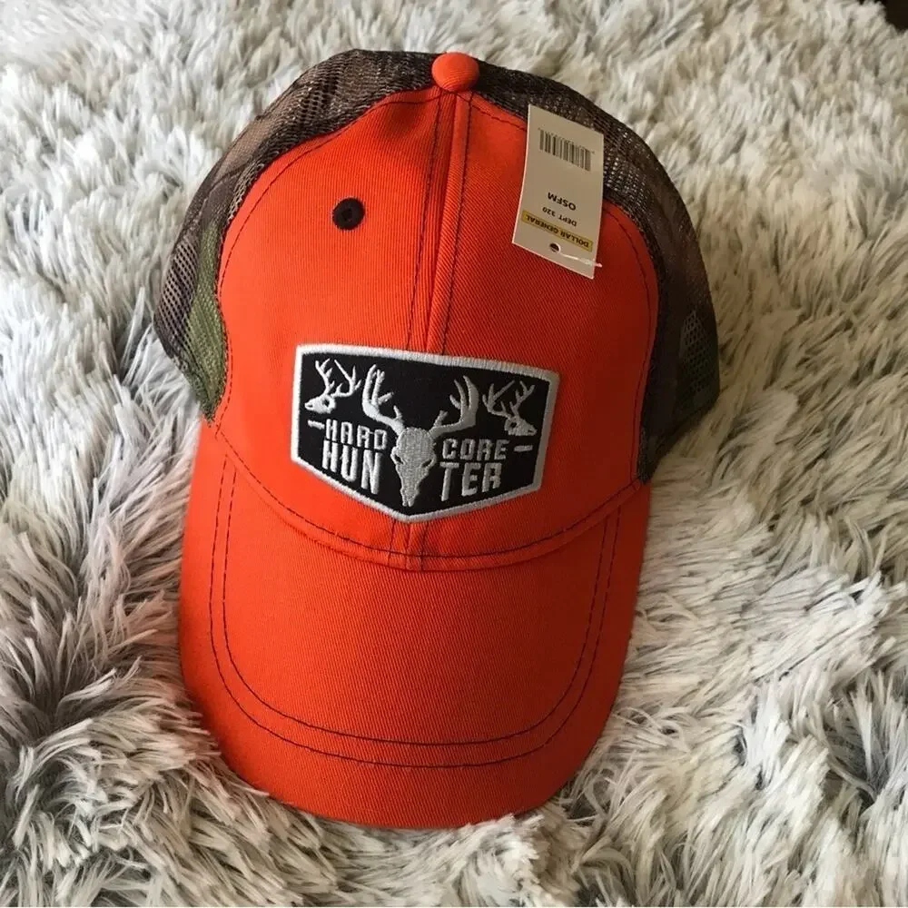 Baseball Cap Hardcore Hunter Orange Adjustable New W Tags